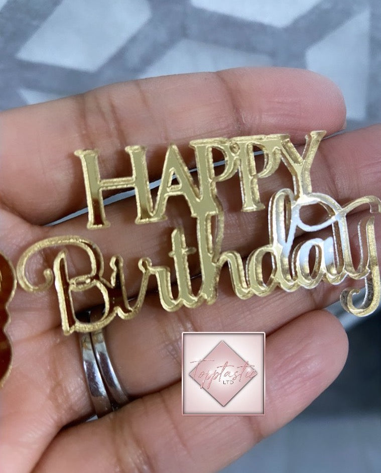 'Happy Birthday' Cupcake Acrylic wording - PACK OF 2