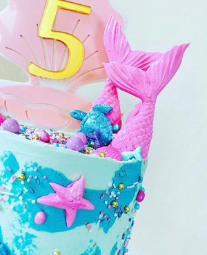 Mermaid/ Clam Acrylic age cake topper
