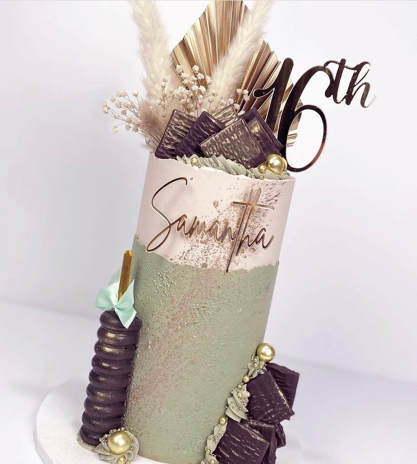 Age/ th Acrylic cake topper: Choose your Font