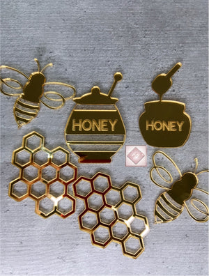 Honey/Bees Acrylic Charm SET