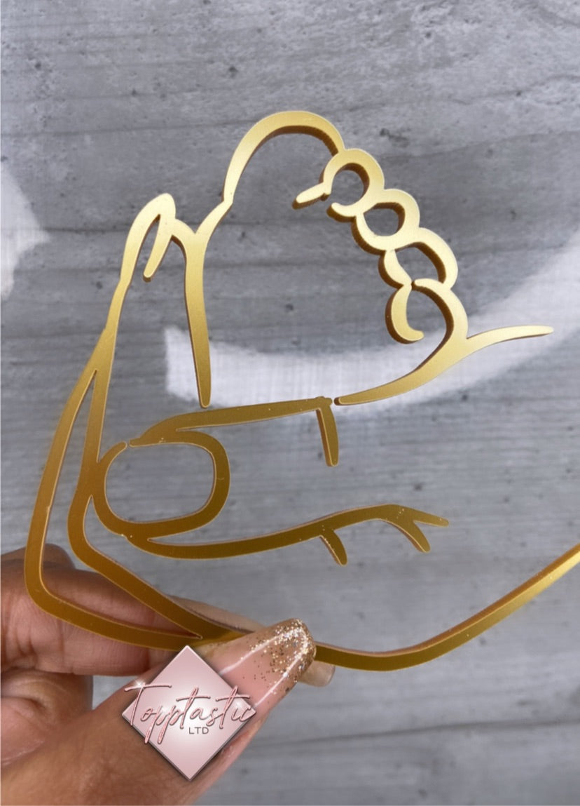 Mother and Baby Feet ’ Minimalist art charm/ silhouette