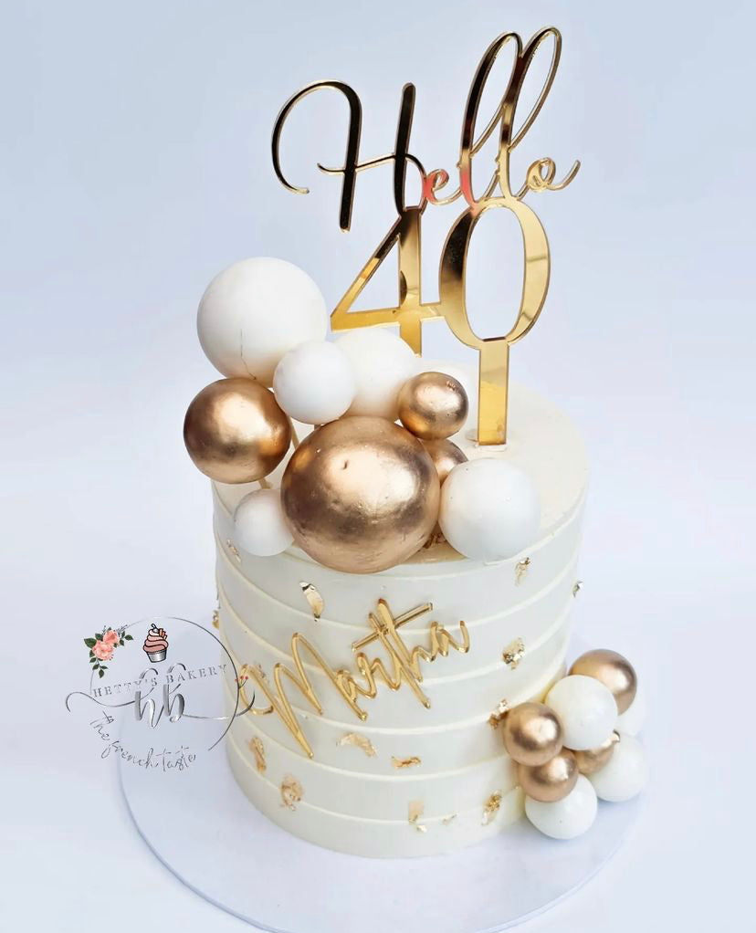 'Hello' Acrylic cake topper