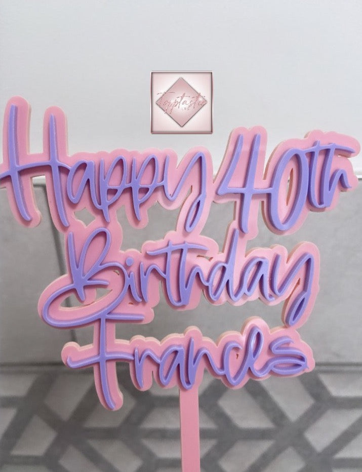 Double layered acrylic topper