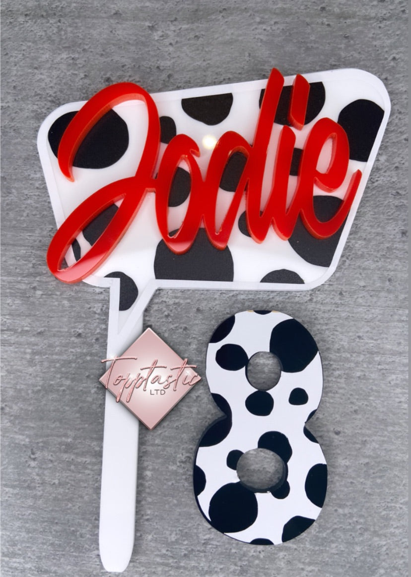 Dalmatian/ Cow print Topper set