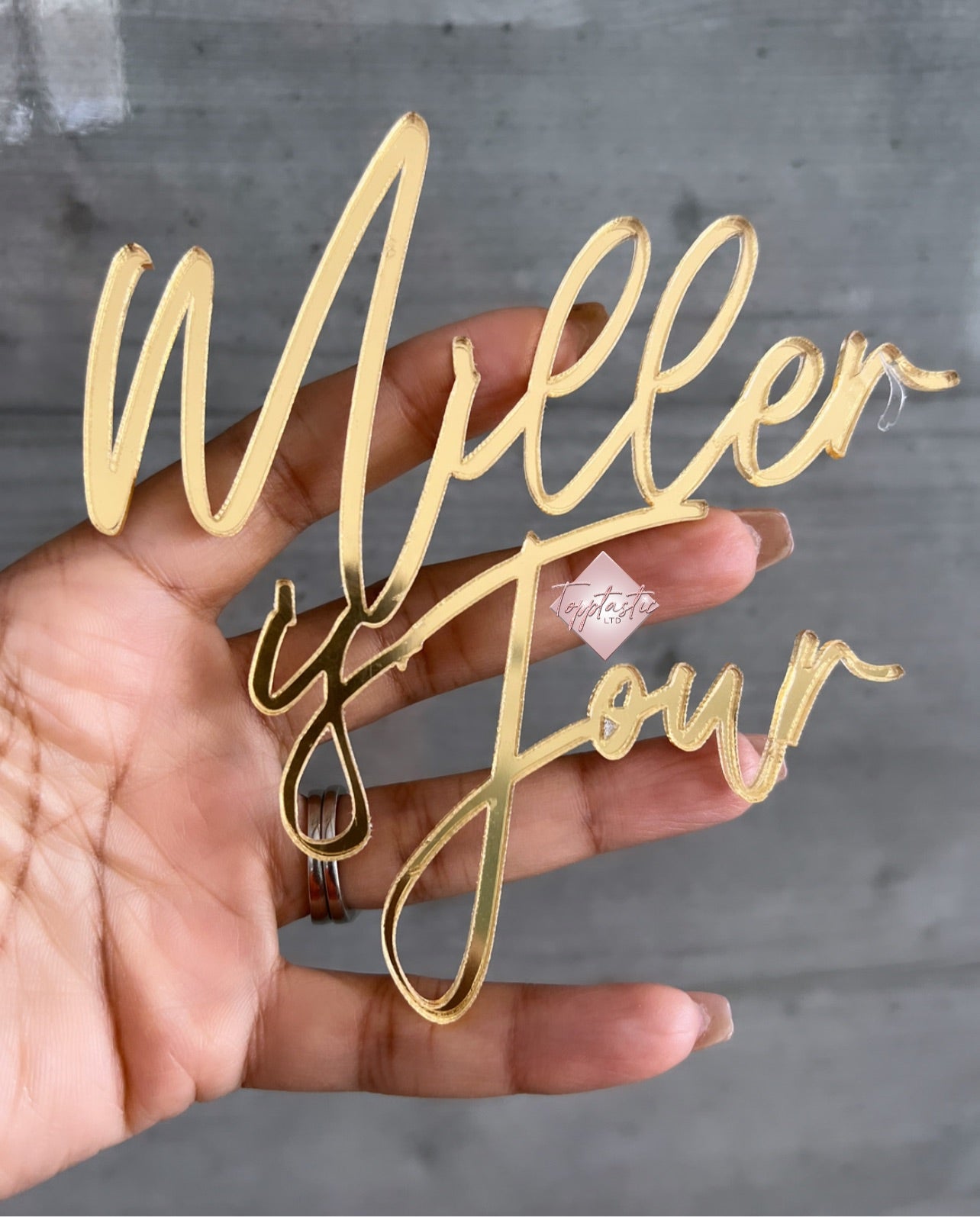 'Name is Age' Acrylic cake charm