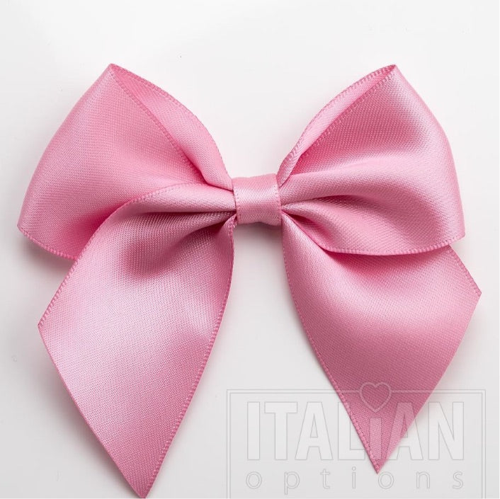 10mm wide Satin bows- Pack of 6- self adhesive- Antique Pink