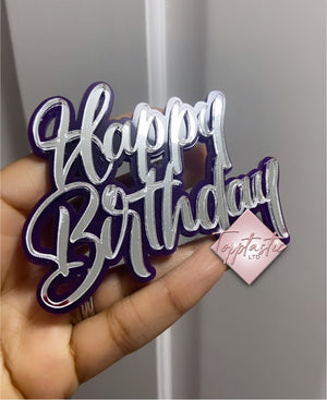 Happy Birthday Double layer acrylic charm