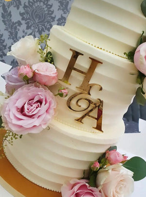 ‘Initials’ Acrylic cake charm