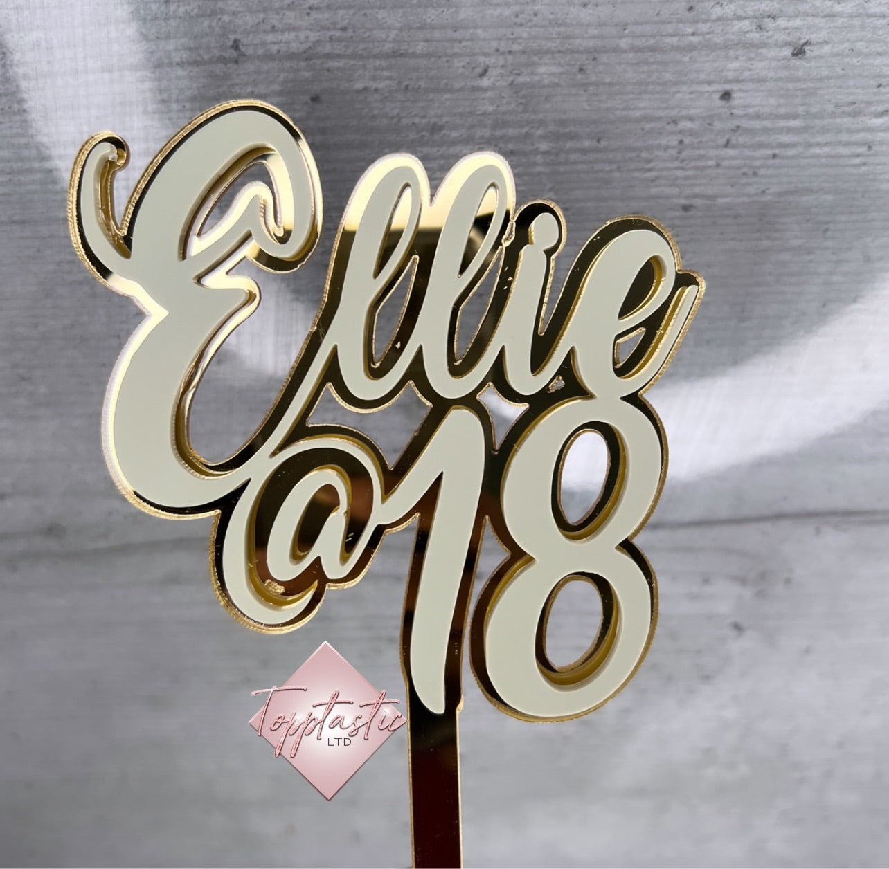 Double layered Name @ age topper