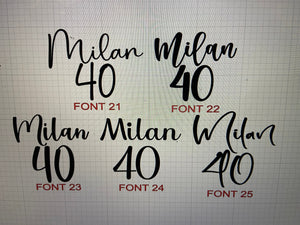 Double layered Personalised Topper: Choose your Font