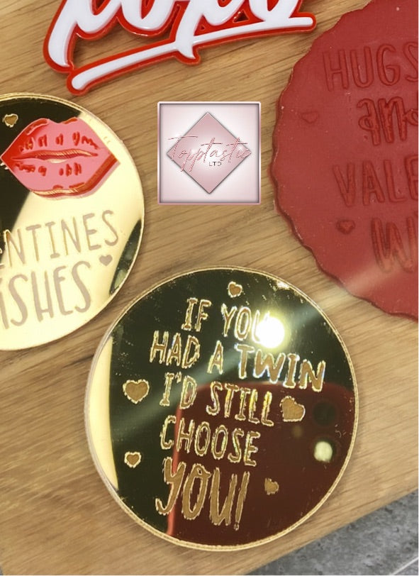 'If you had a twin' Cupcake Topper- PACK of 2