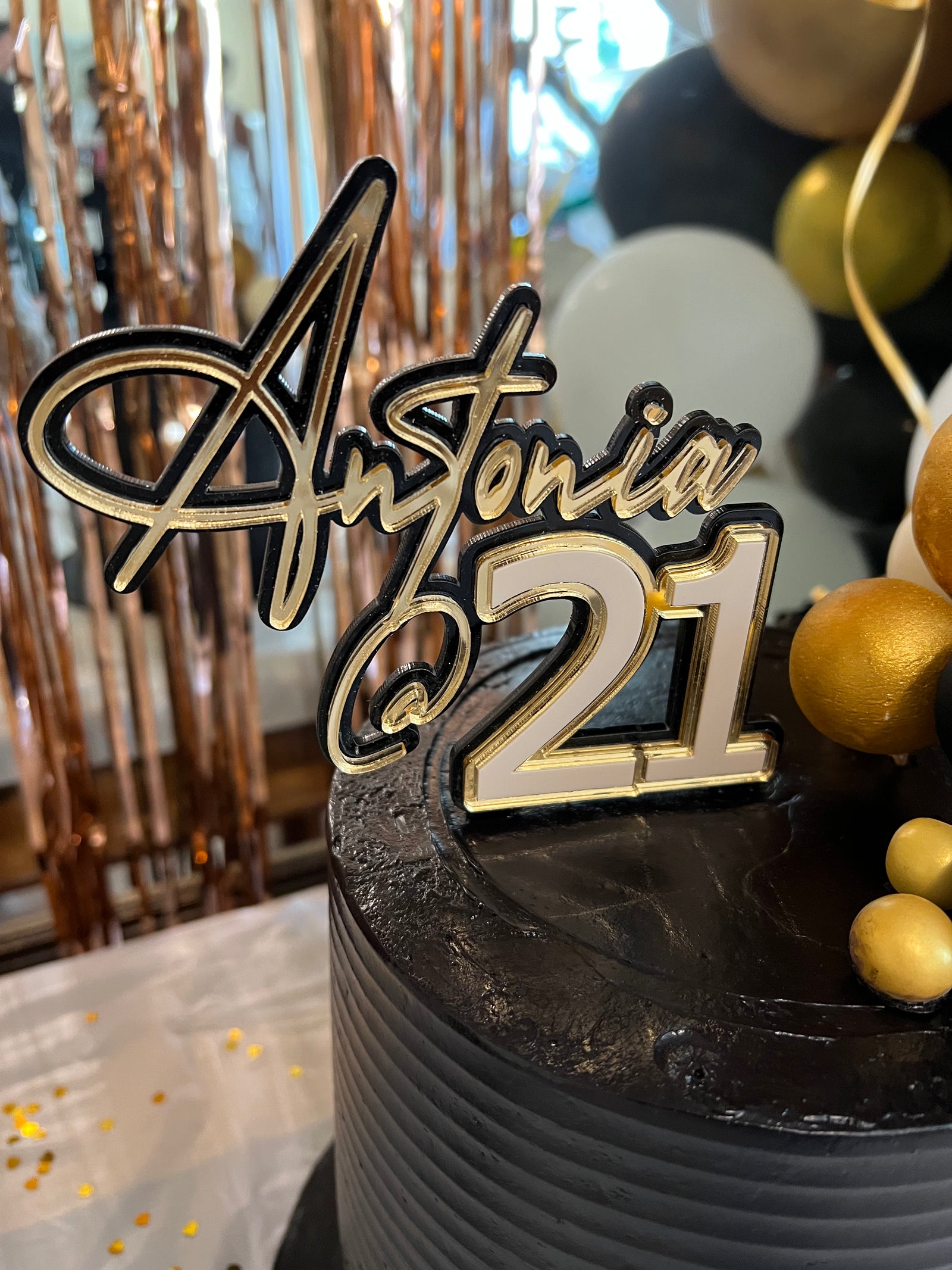 Double layer Name @ age topper