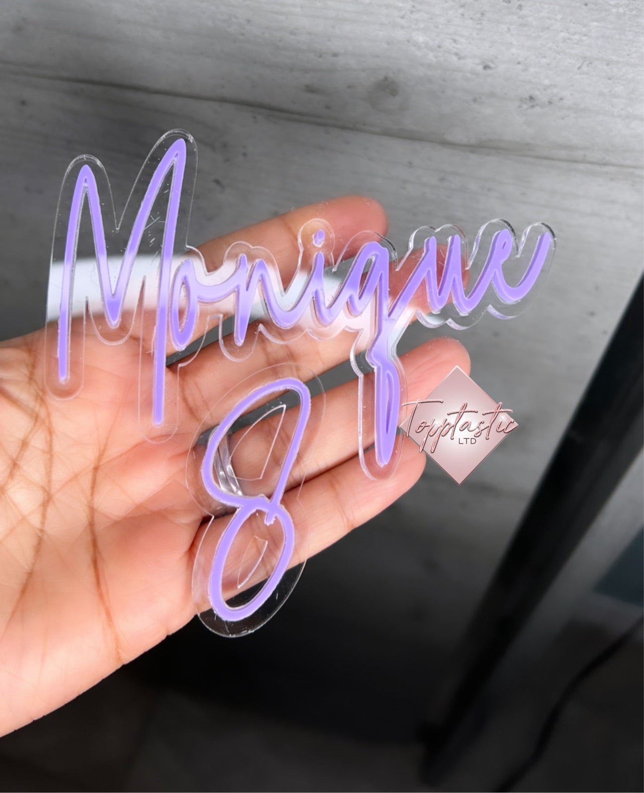 Double layered Name and age charm set