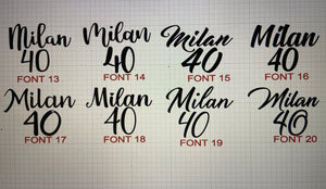 Number charm- various sizes: Choose your Font