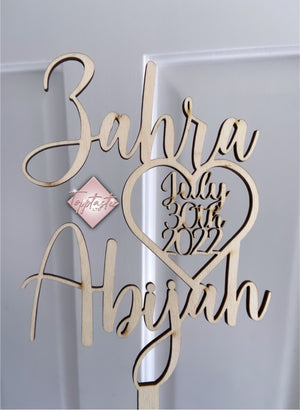 Create your own Wooden cake topper