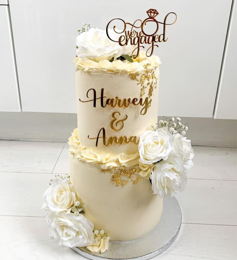 Engaged Acrylic cake topper