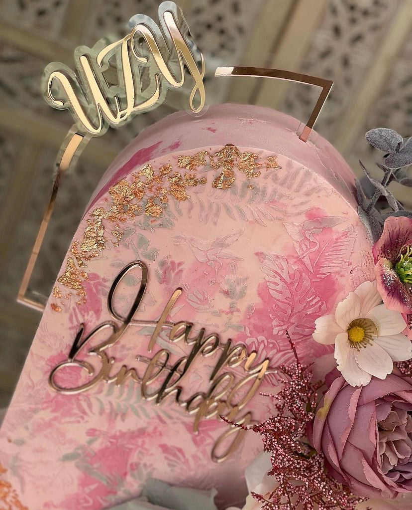 Arched cake topper: Choose your Font