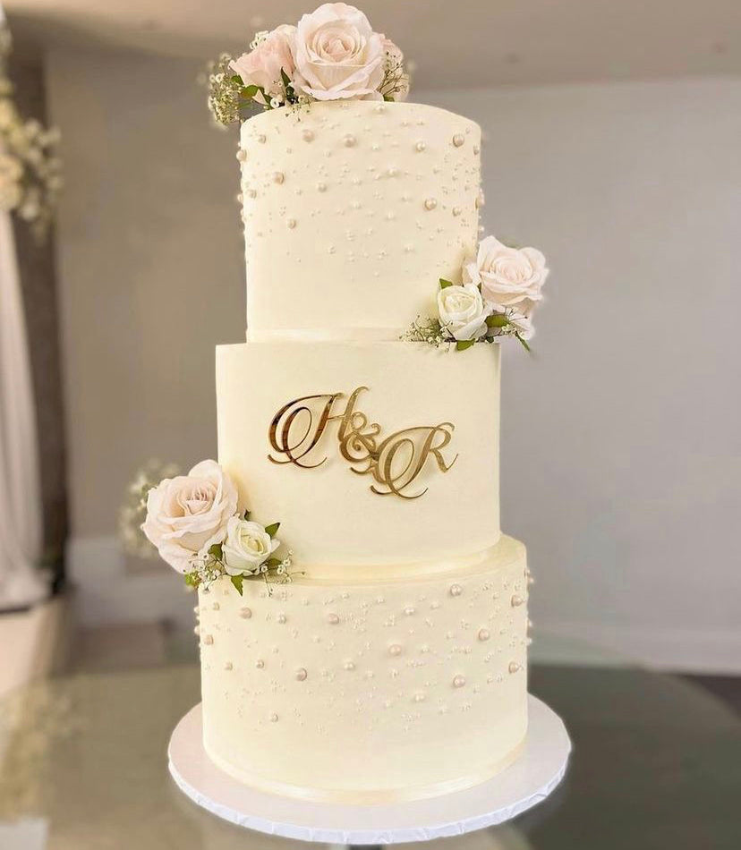 Art Deco Initials/ Wedding Acrylic cake charm