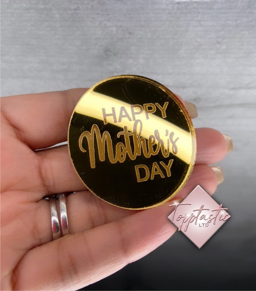 Acrylic Mothers Day cupcake disc- PACK OF 2