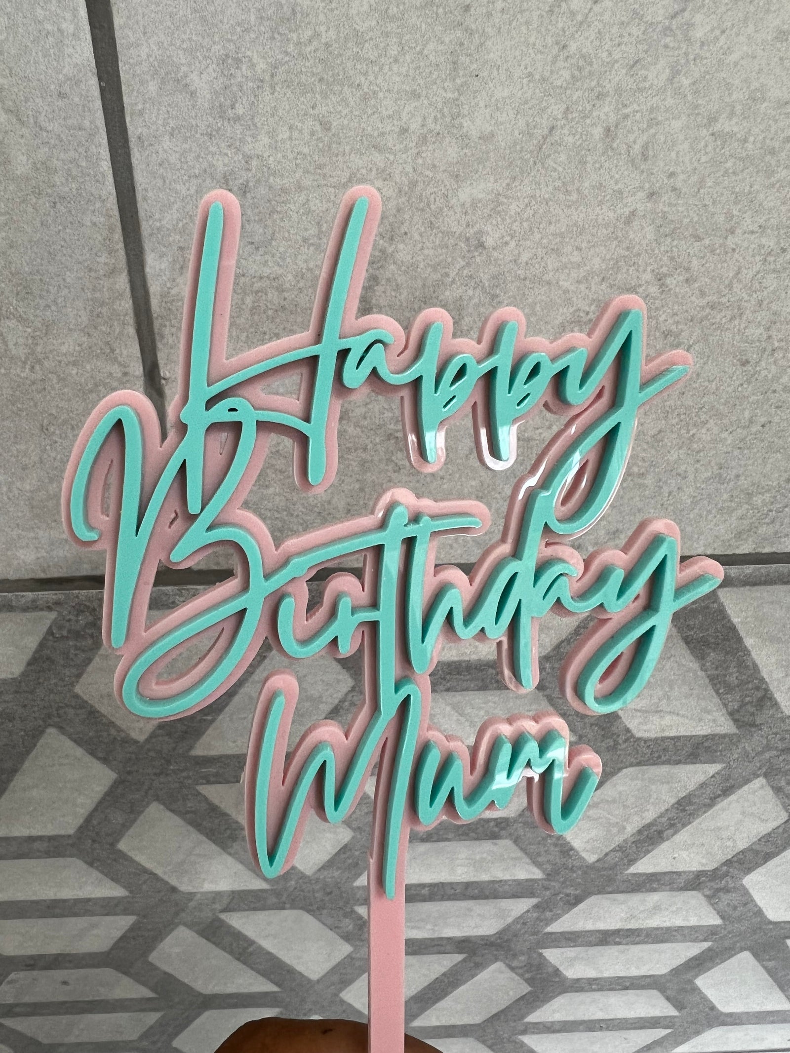 Double layered Personalised Topper: Choose your Font