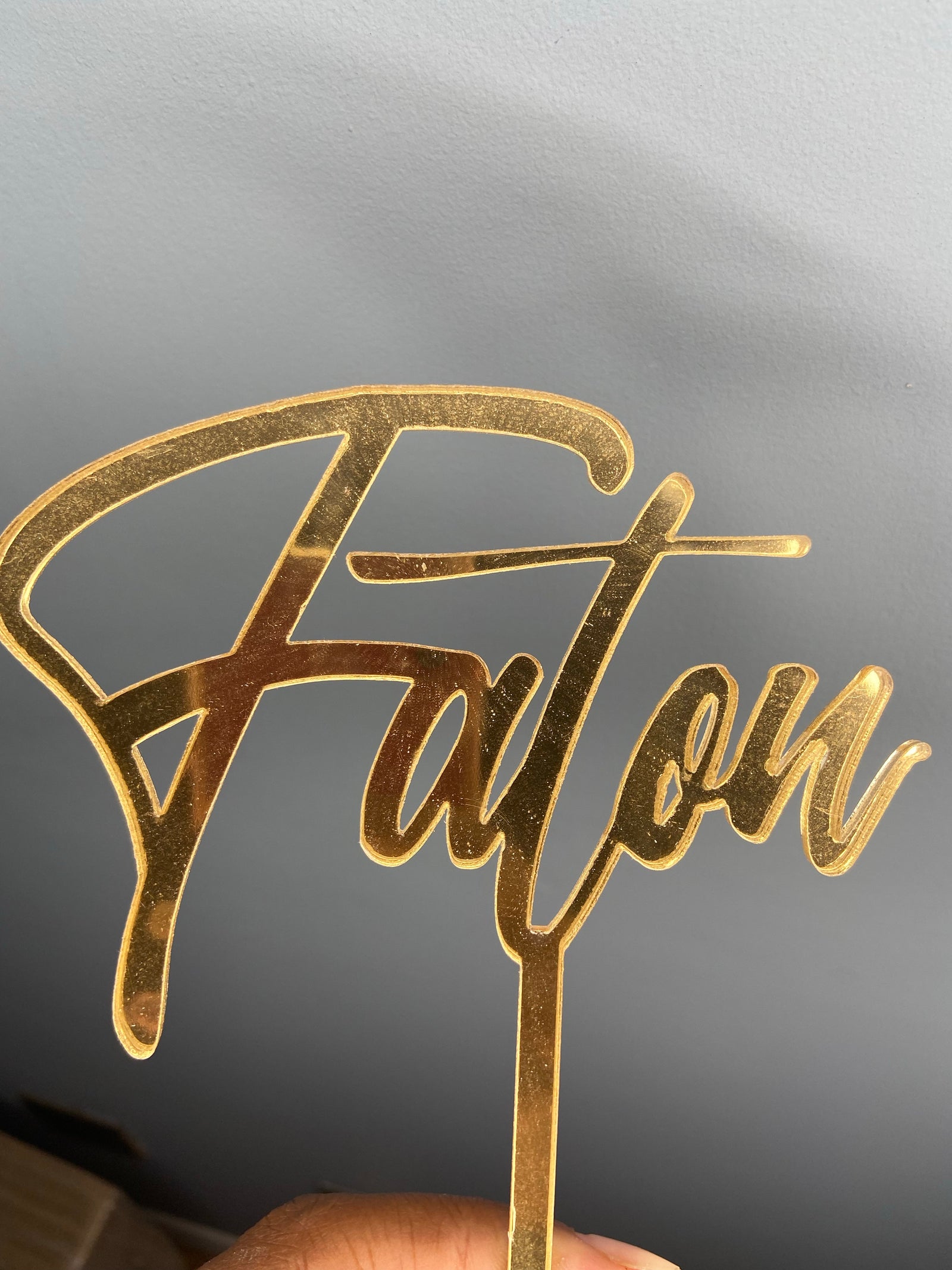 Sold as seen: Personalised topper