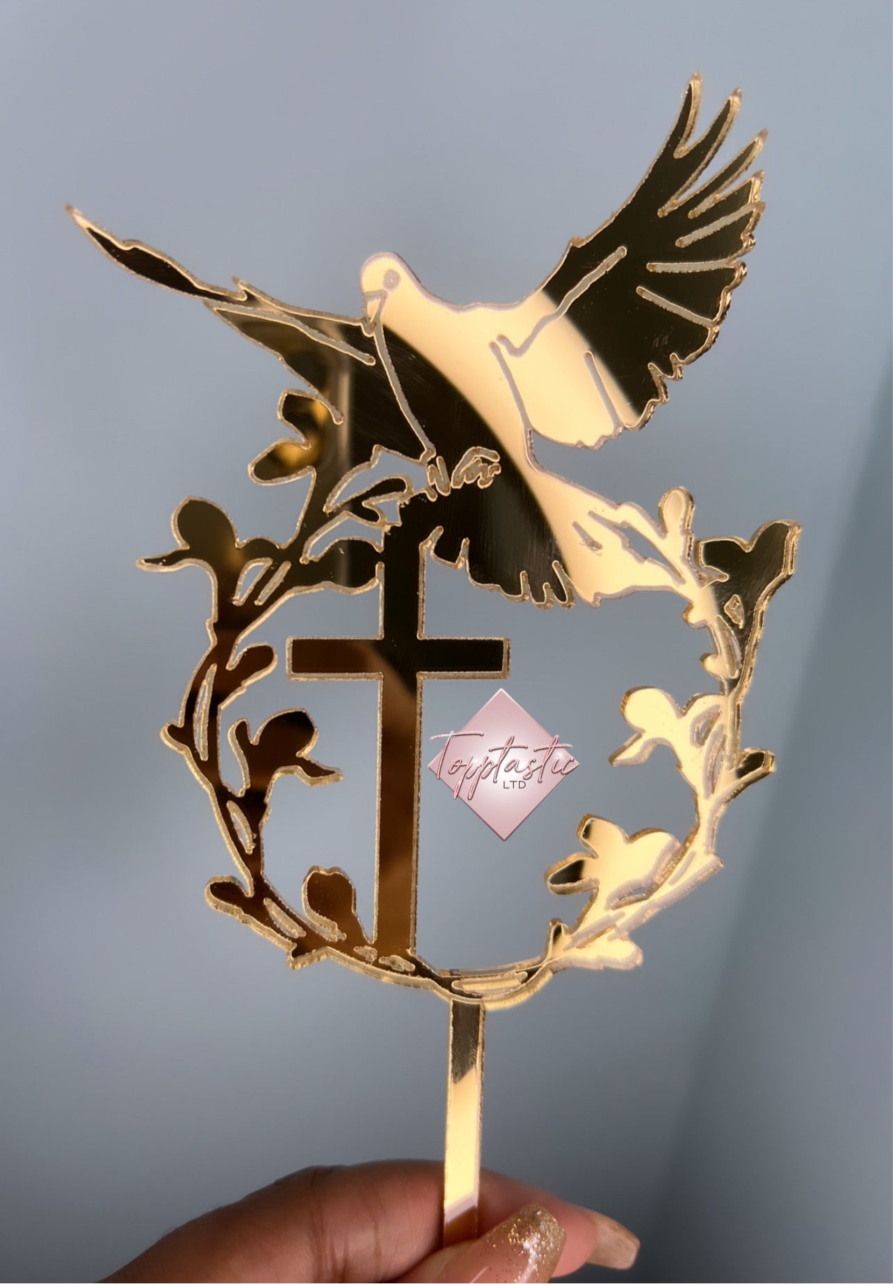 Confirmation/ Christening/ cross/ dove topper
