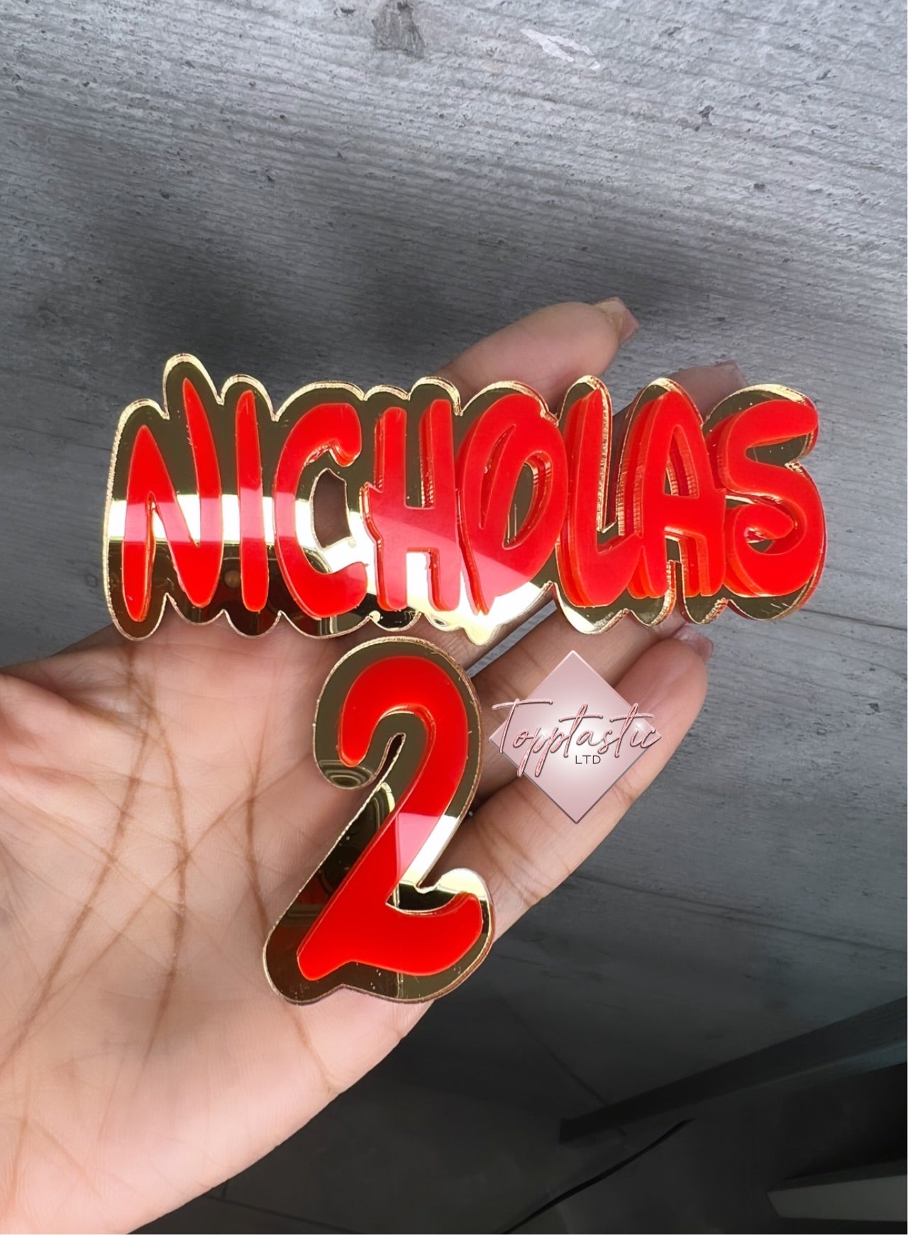 Disney Font- Double layered Name and age charm set