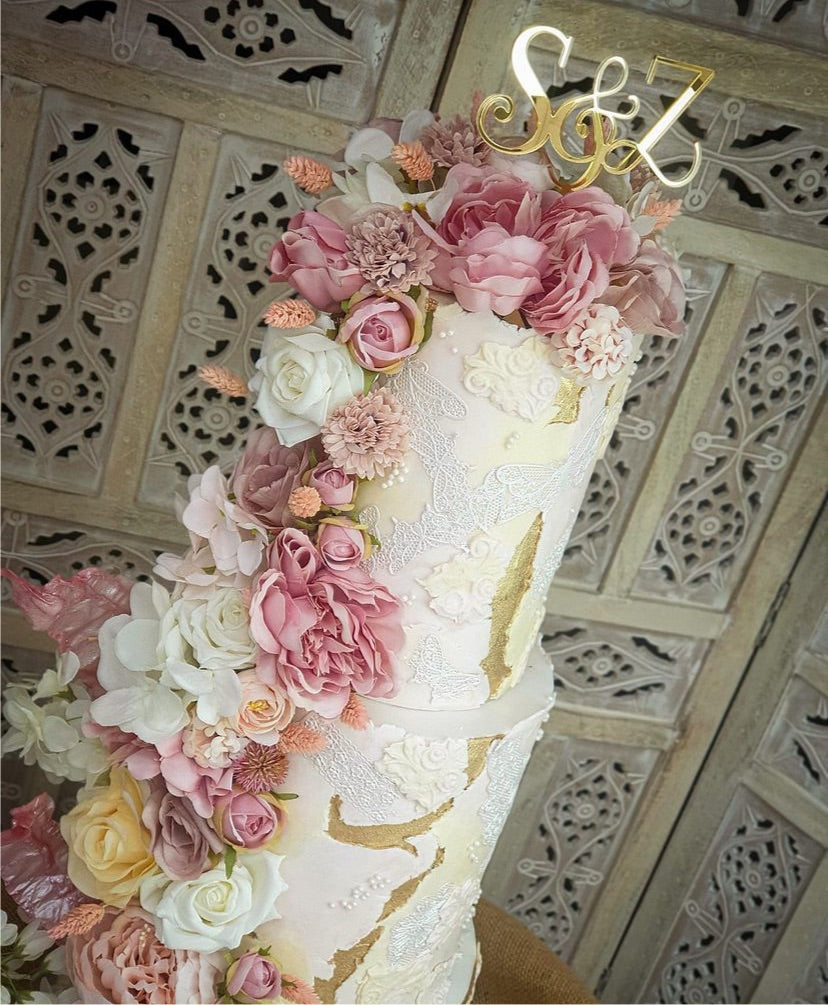 Art Deco Initials/ Wedding Acrylic cake topper: Choose your Font