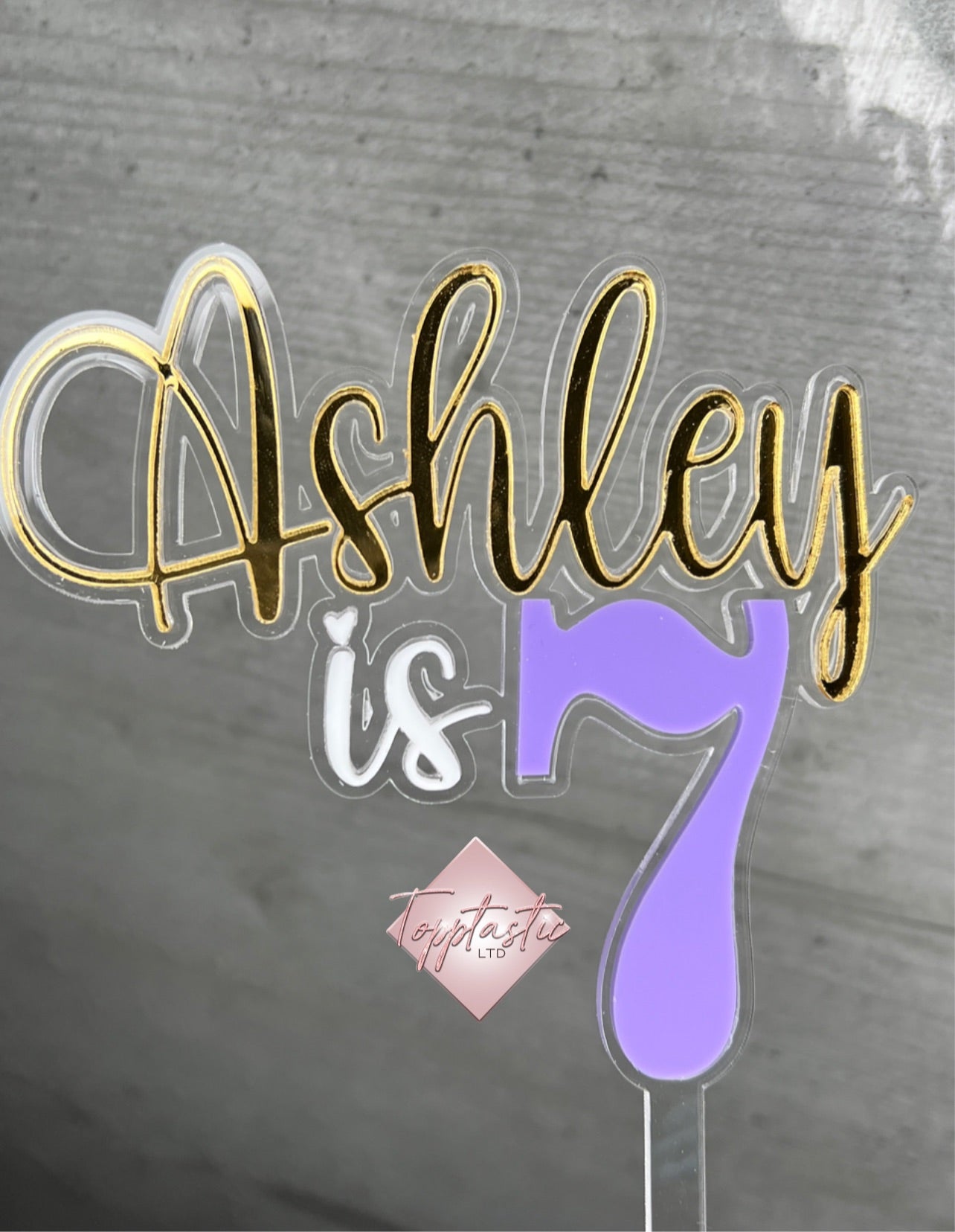 Double layered Name 'is' Age charm/ topper