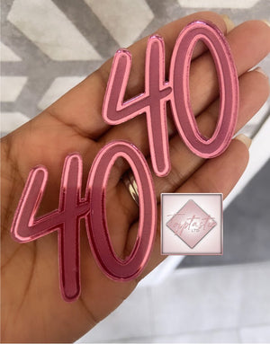 Engraved 'Number' cupcake topper- PACK OF 2