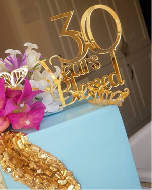'Years Blessed' Acrylic cake topper