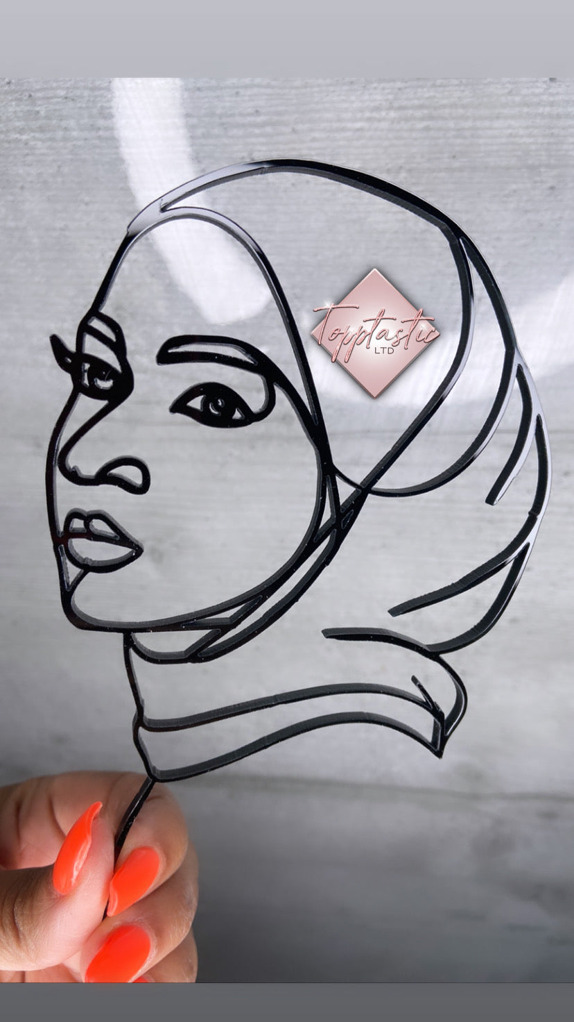 'YASMIN®’ Minimalist face art charm/ silhouette