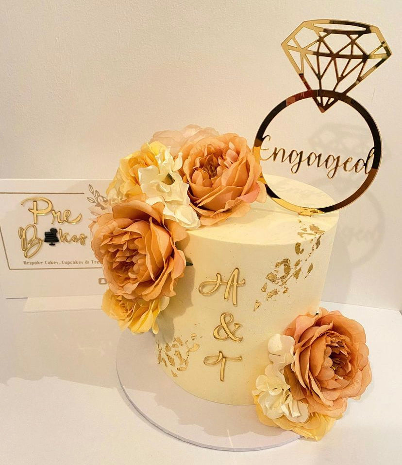 Engaged/ Ring Acrylic cake topper