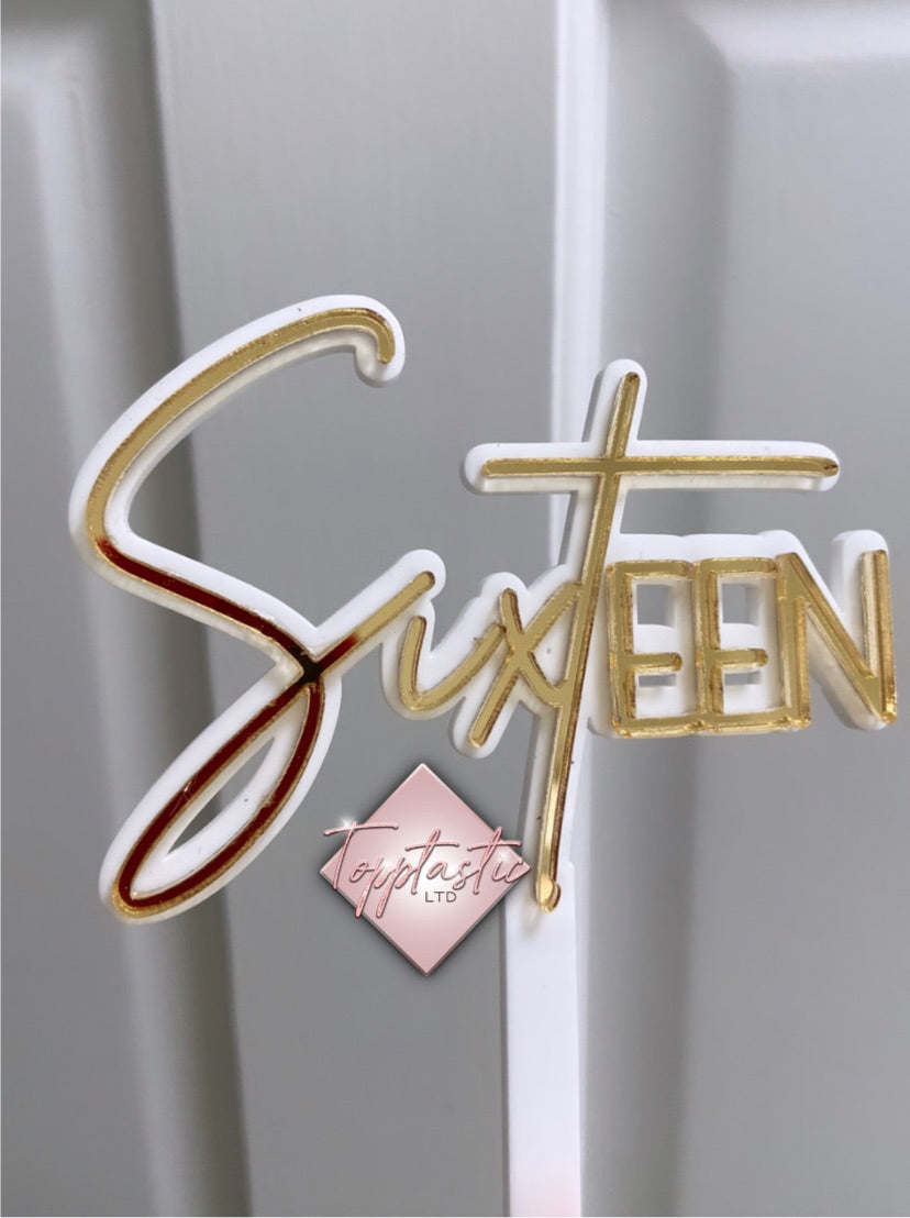 Acrylic 'Teen' Cake Topper