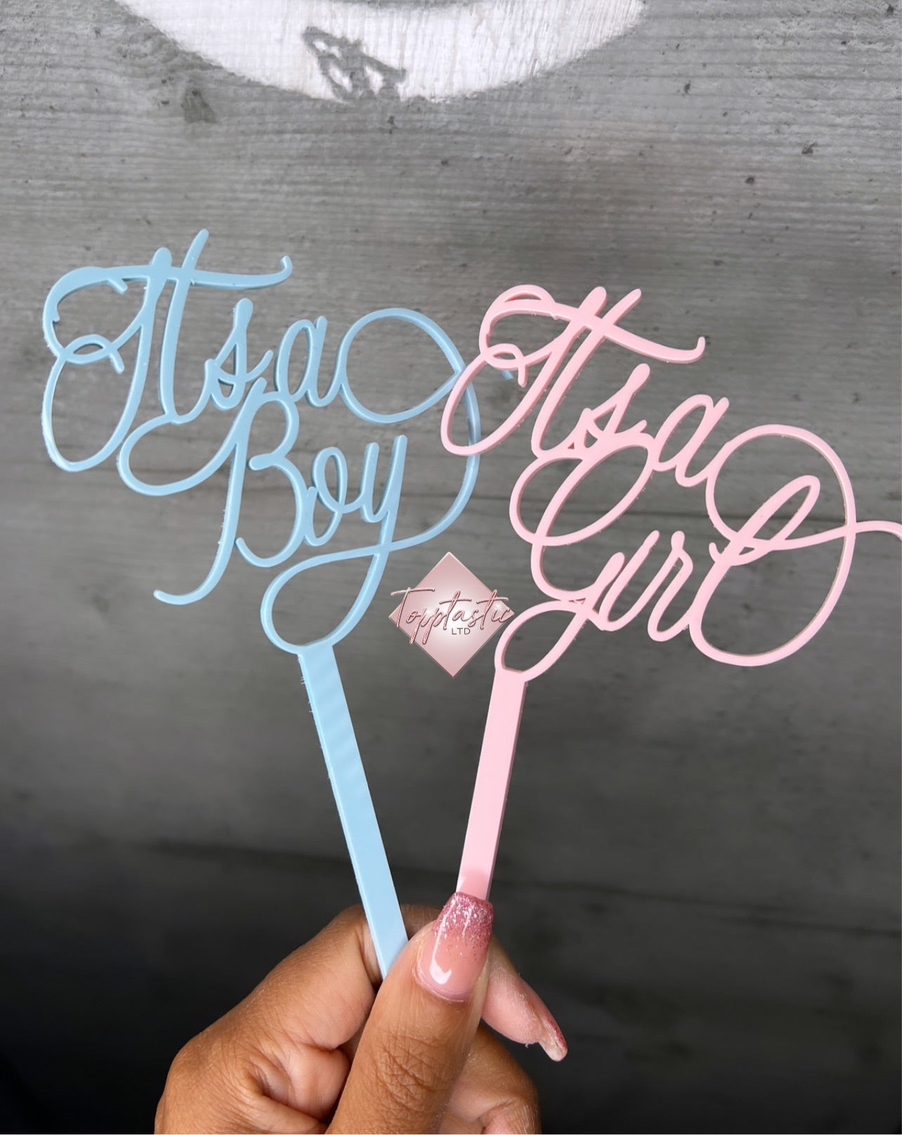 Its a Girl/Boy Acrylic Cake topper