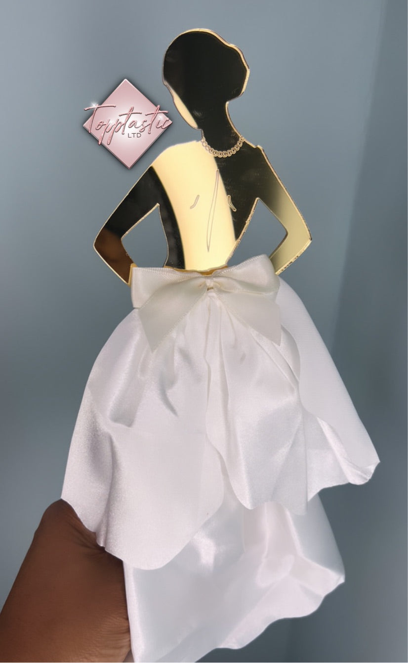 Bride with flowing dress