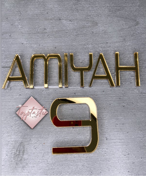 Double layered PS5 name and age charm SET